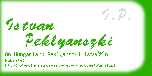 istvan peklyanszki business card